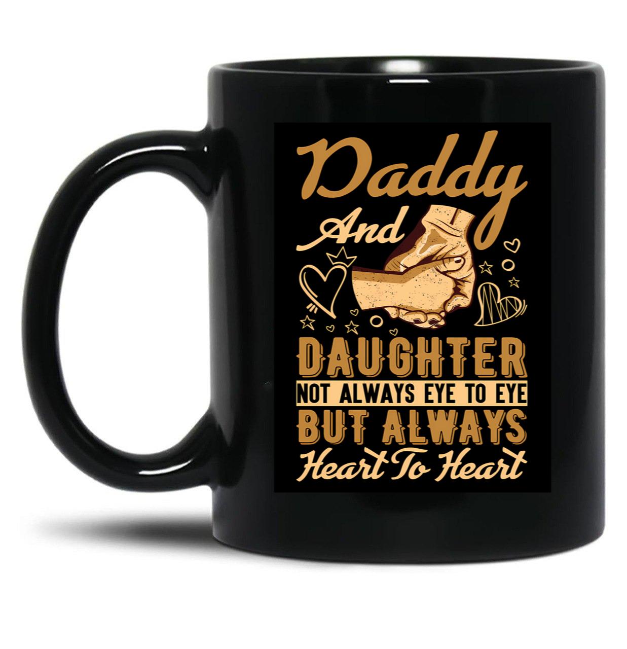 Daddy And Daughter Relationship Black Coffee Mug