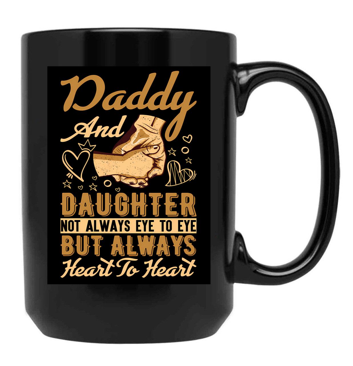 Daddy And Daughter Relationship Black Coffee Mug - Black
