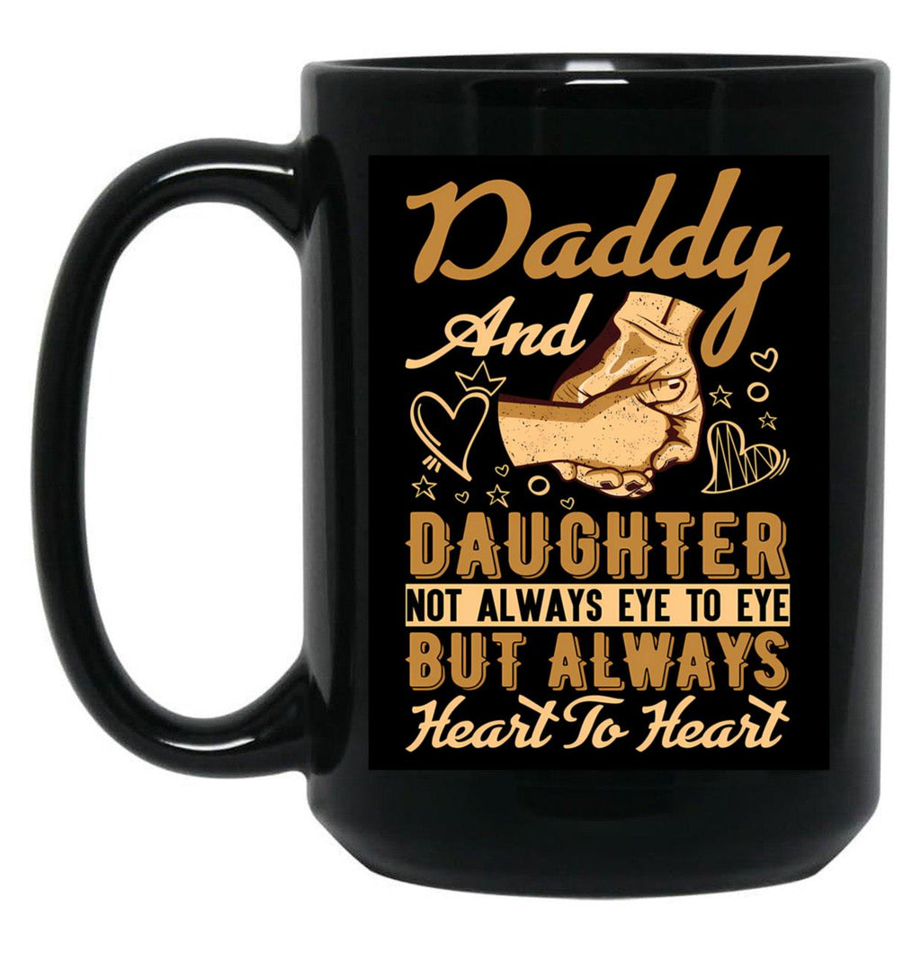 Daddy And Daughter Relationship Black Coffee Mug