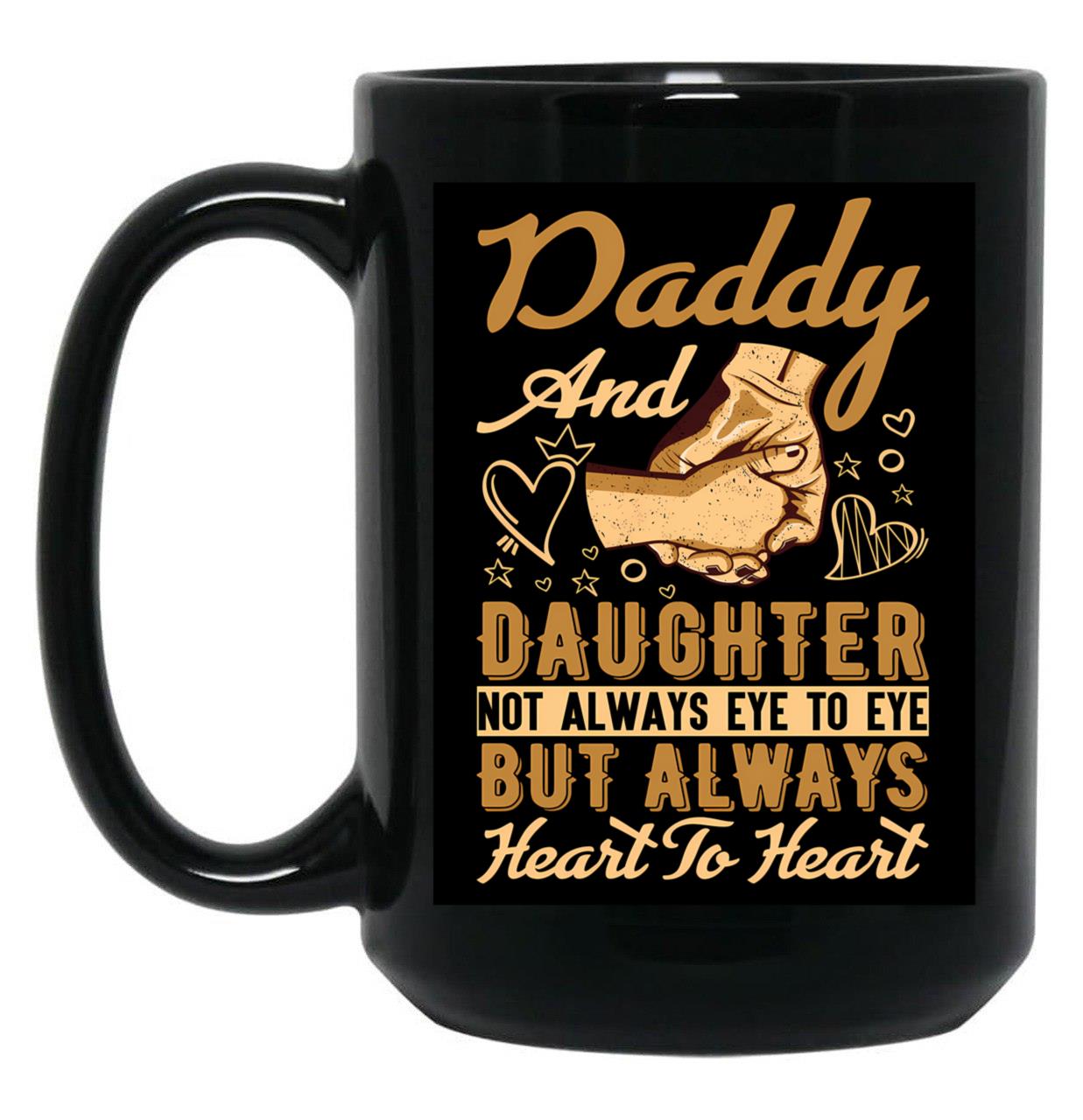 Daddy And Daughter Relationship Black Coffee Mug