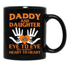 Daddy And Daughter Mug Heart To Heart Fathers Day Gift Black Coffee Mug - Black