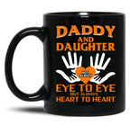 Daddy And Daughter Mug Heart To Heart Fathers Day Gift Black Coffee Mug