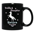 Daddy And Daughter Unicorn Fan Club Black Coffee Mug - Black