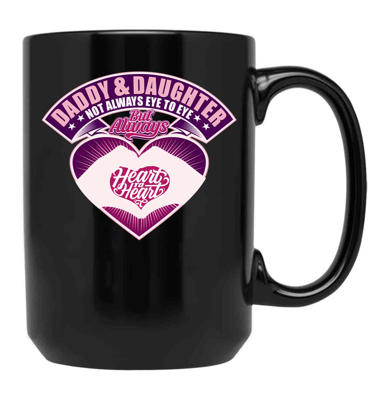 Daddy And Daughter (2) Black Coffee Mug - Black