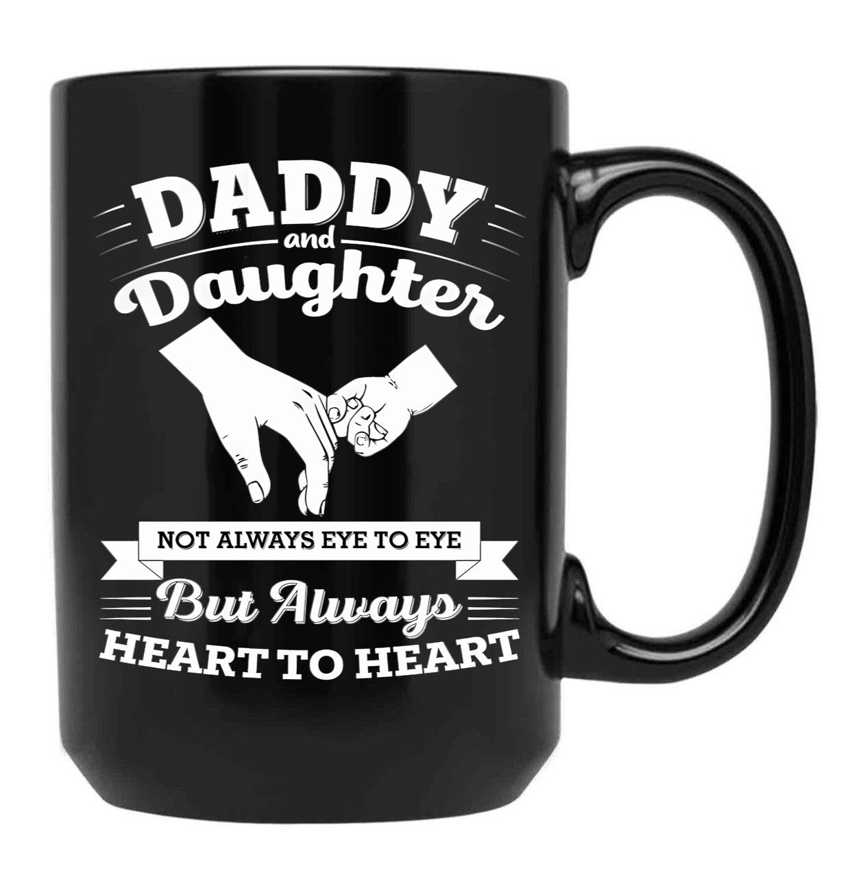 Daddy And Daughter Black Coffee Mug - Black