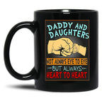 Daddy And Daughters Heart To Heart Black Coffee Mug