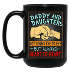 Daddy And Daughters Heart To Heart Black Coffee Mug