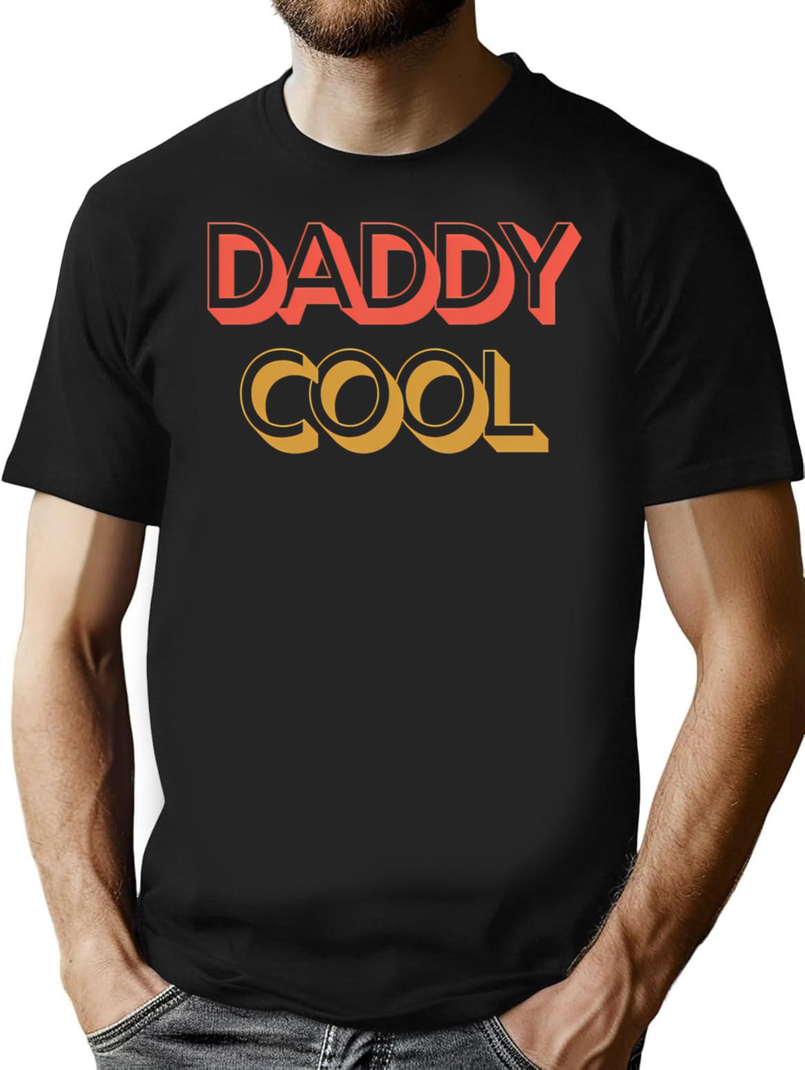 Daddy Cool Retro Style Father'S Day Gift T-Shirt for Men & Women, T-Shirts Graphic Tee - Black