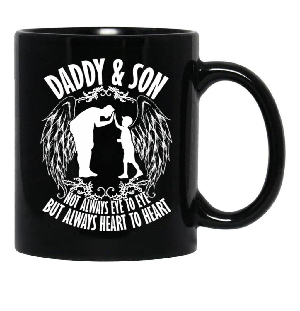 Daddy Son Always Heart To Heart Black Coffee Mug - Black