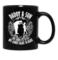 Daddy Son Always Heart To Heart Black Coffee Mug - Black
