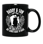 Daddy Son Always Heart To Heart Black Coffee Mug - Black