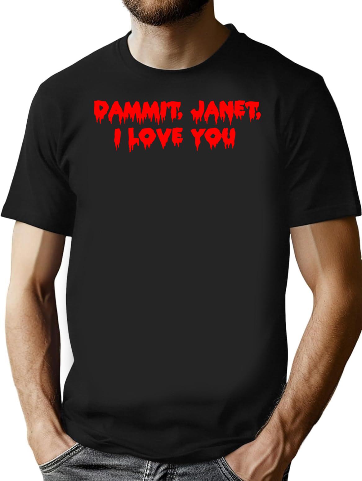 Dammit Janet I Love You (Rocky Horror Picture Show) Classic Premium Heavyweight Cotton T-Shirt - Black