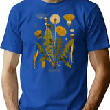 Dandelion Antique Botanical Illustration T-Shirt for Men & Women, T-Shirts Graphic Tee - Blue
