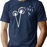 Dandylion Flight - White Silhouette T-Shirt for Men & Women, T-Shirts Graphic Tee - Navy