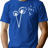 Dandylion Flight - White Silhouette T-Shirt for Men & Women, T-Shirts Graphic Tee - Blue