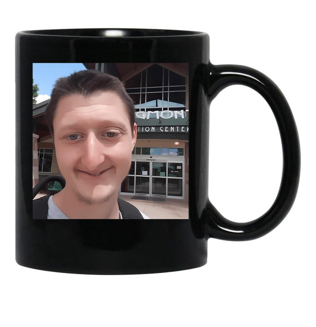 Daniel Larson Selfie Black Coffee Mug, Gift Coffee Mug - Black
