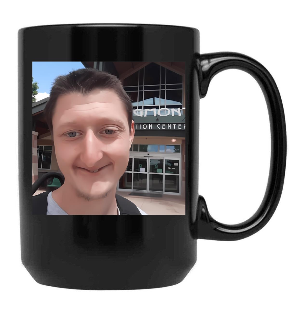 Daniel Larson Selfie Black Coffee Mug, Gift Coffee Mug
