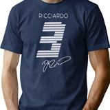 Daniel Ricciardo 3 - Rb Team_2024 T-Shirt for Men & Women, T-Shirts Graphic Tee - Navy