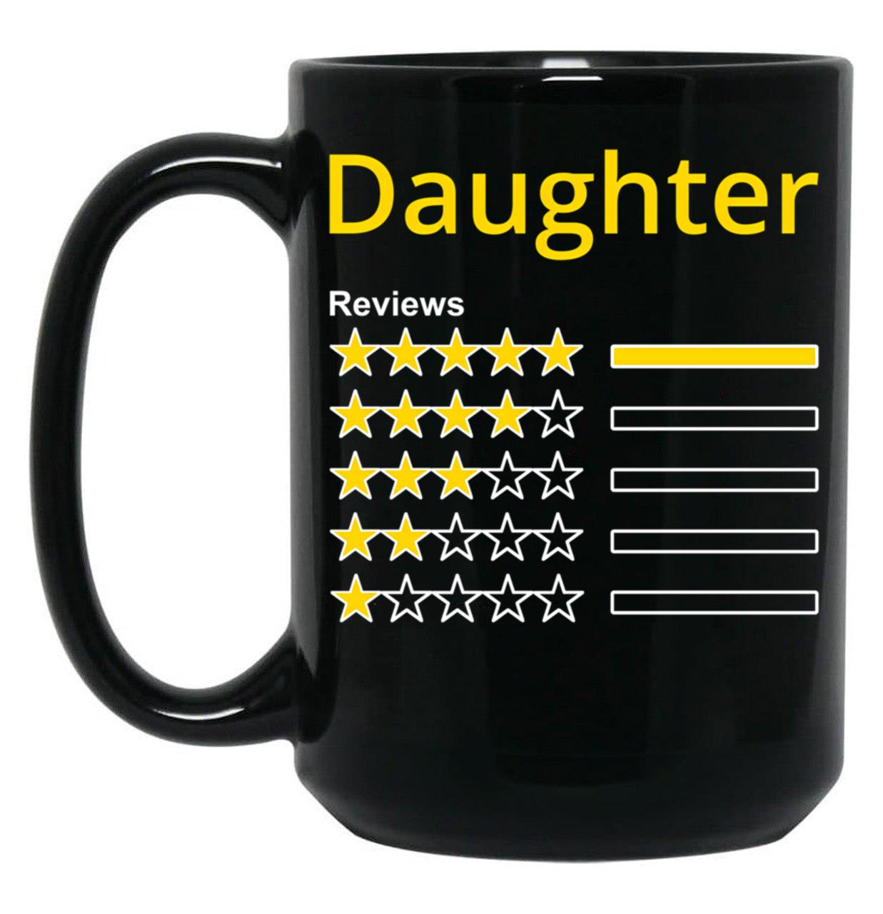 Daughter 5-Star Review Black Coffee Mug