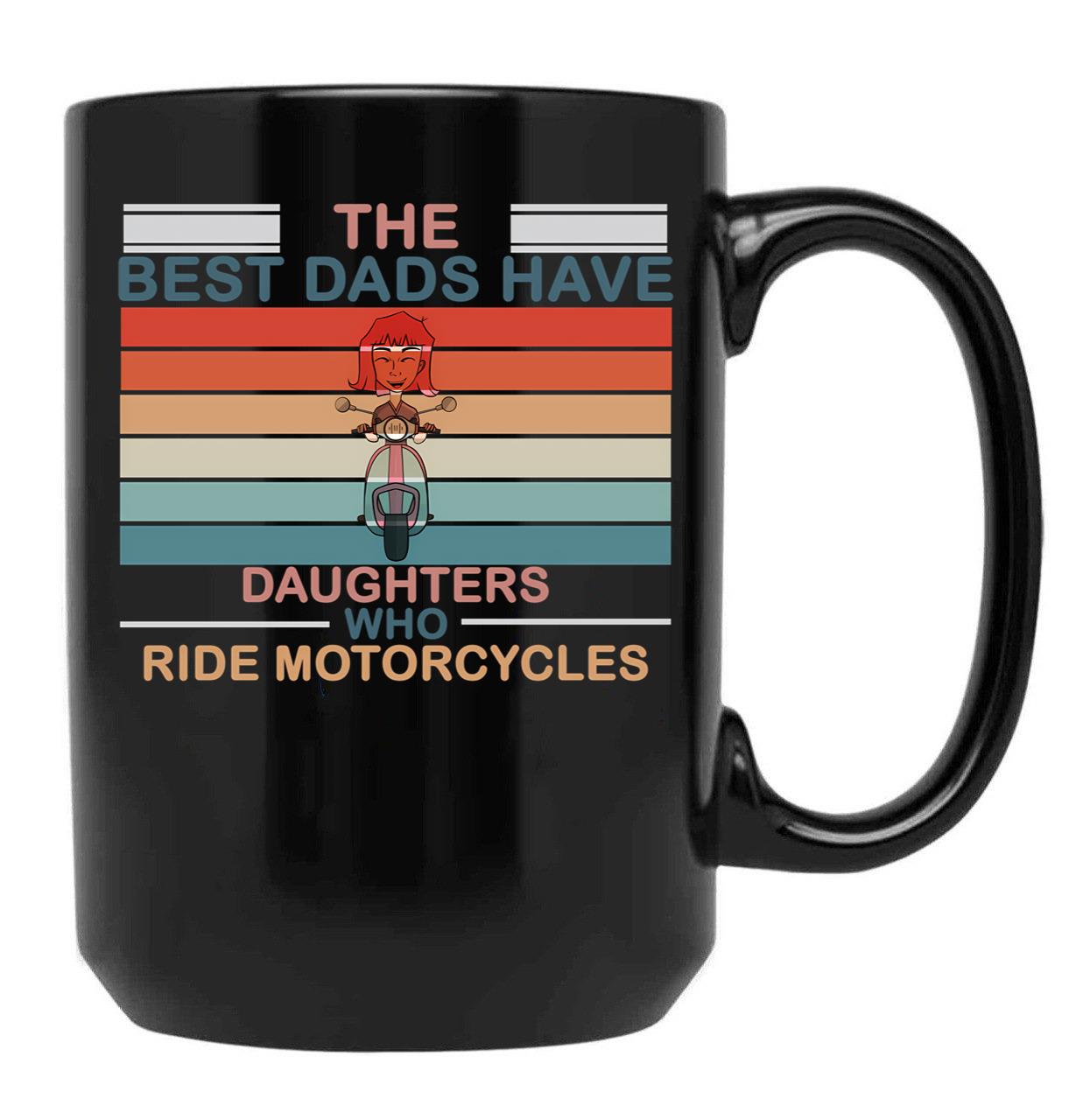 Daughter And Dad Love Fathers Day Black Coffee Mug - Black