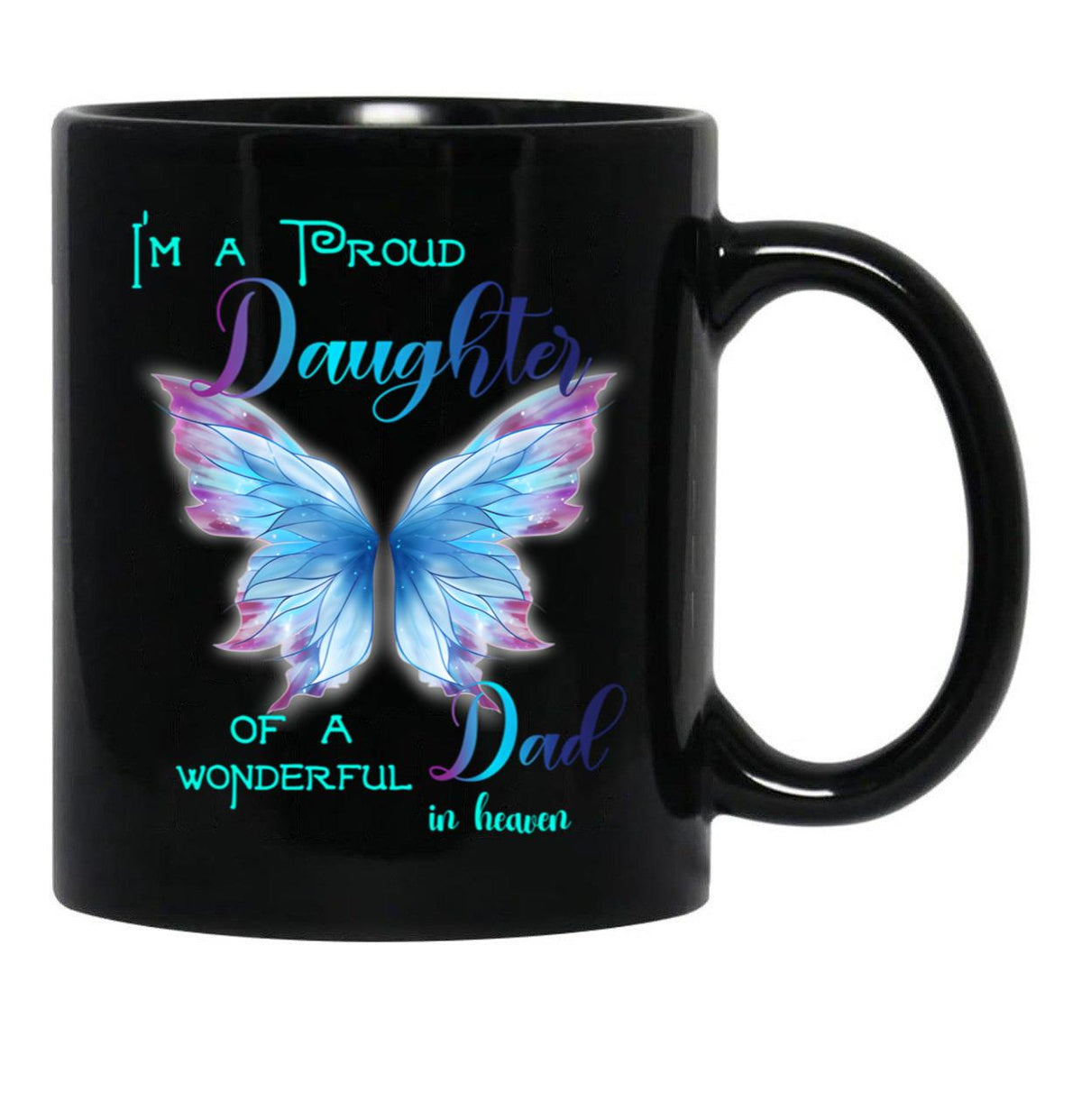 Daughter And Dad Black Coffee Mug - Black