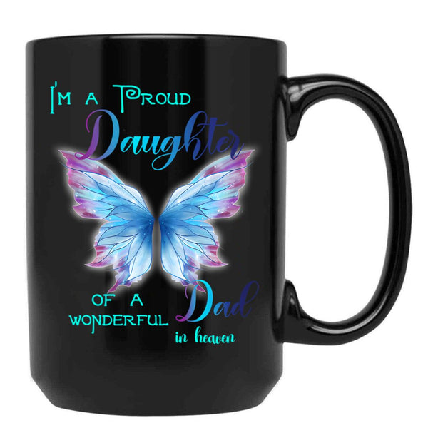 Daughter And Dad Black Coffee Mug - Black
