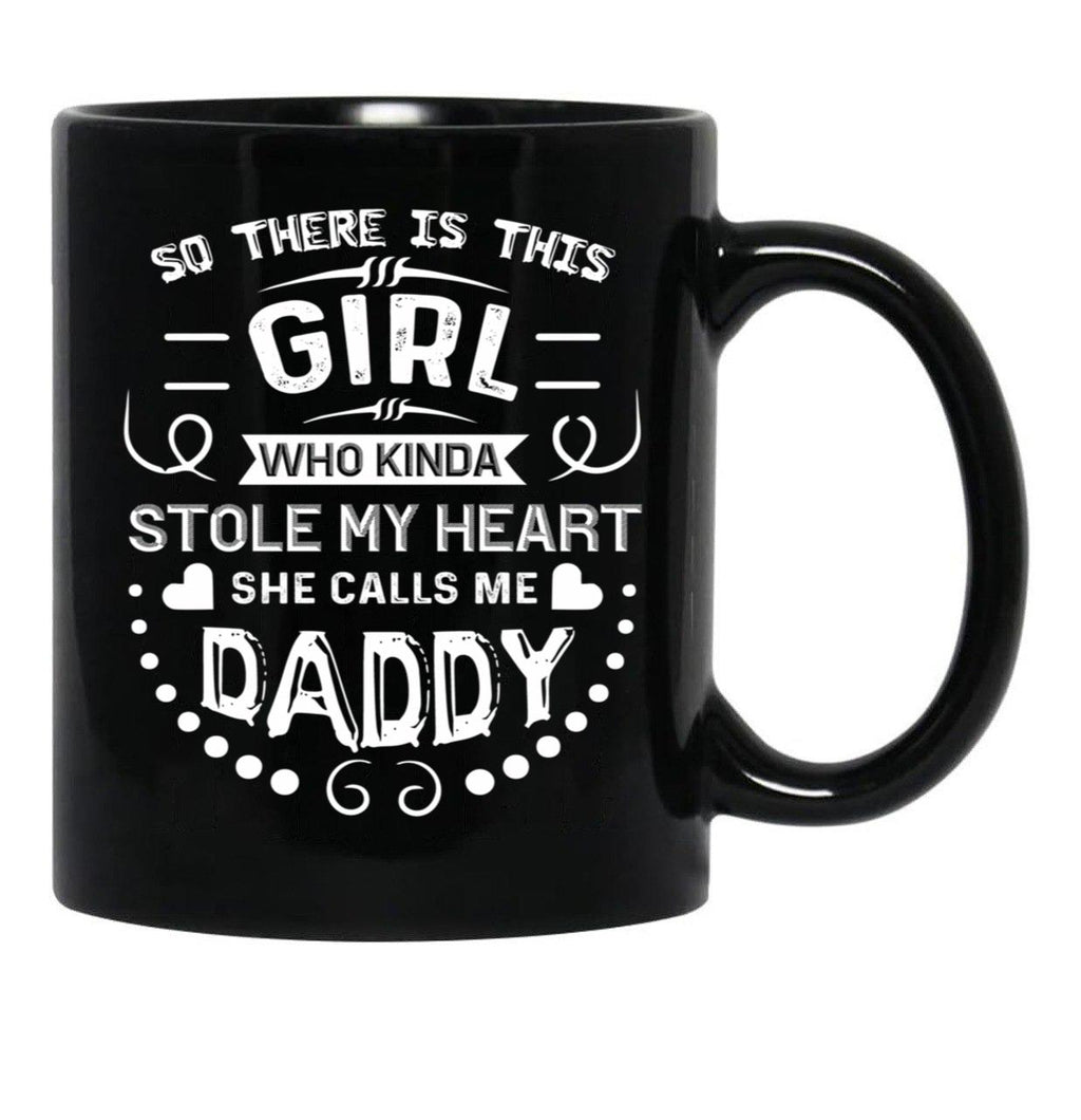 Daughter And Daddy Black Coffee Mug - Black
