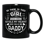 Daughter And Daddy Black Coffee Mug - Black