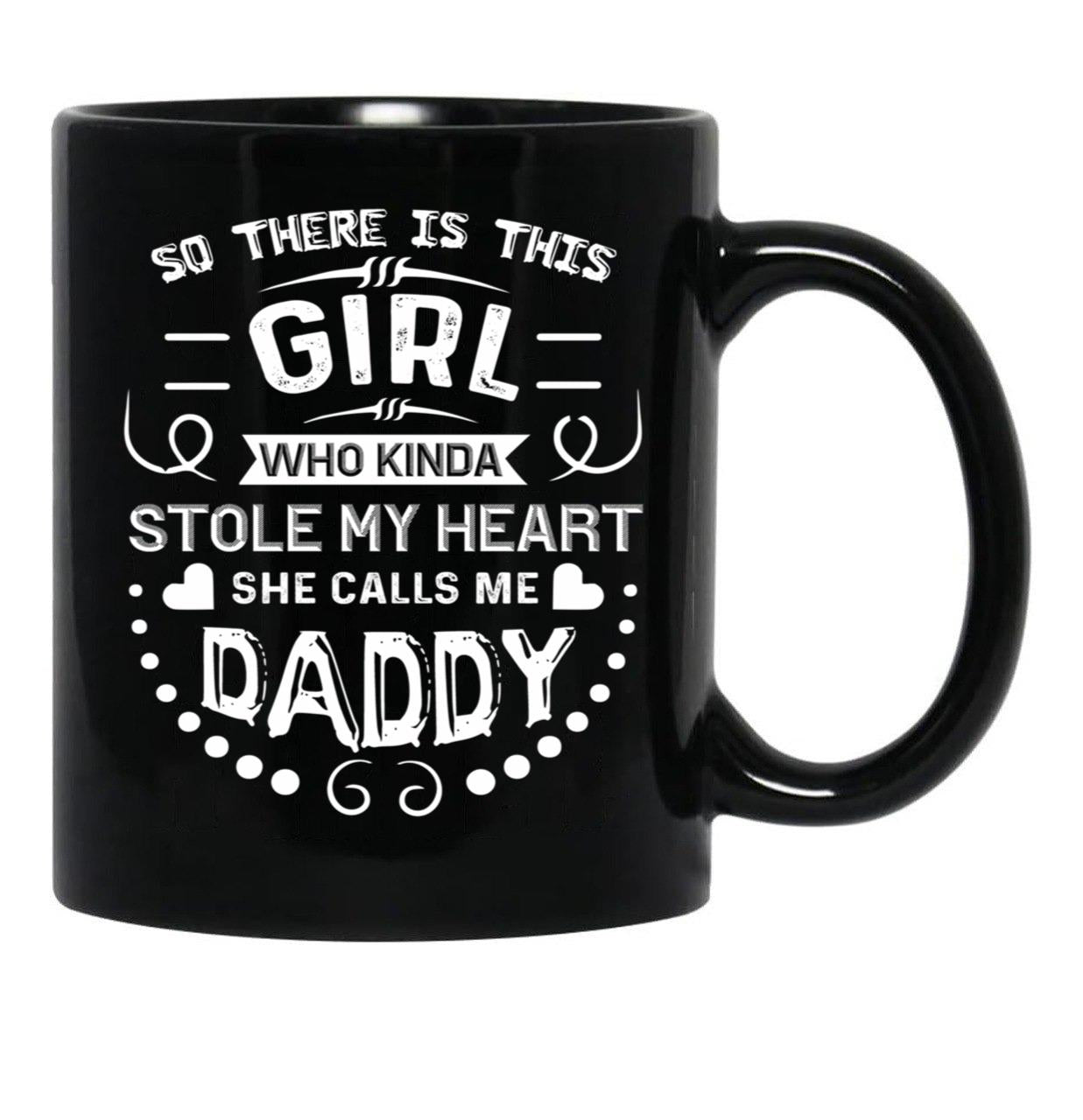 Daughter And Daddy Black Coffee Mug - Black