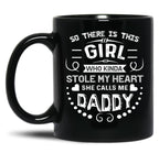 Daughter And Daddy Black Coffee Mug
