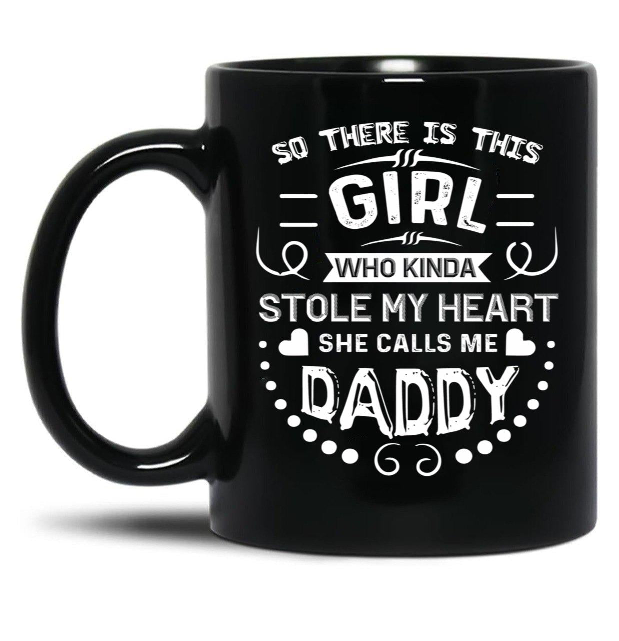 Daughter And Daddy Black Coffee Mug