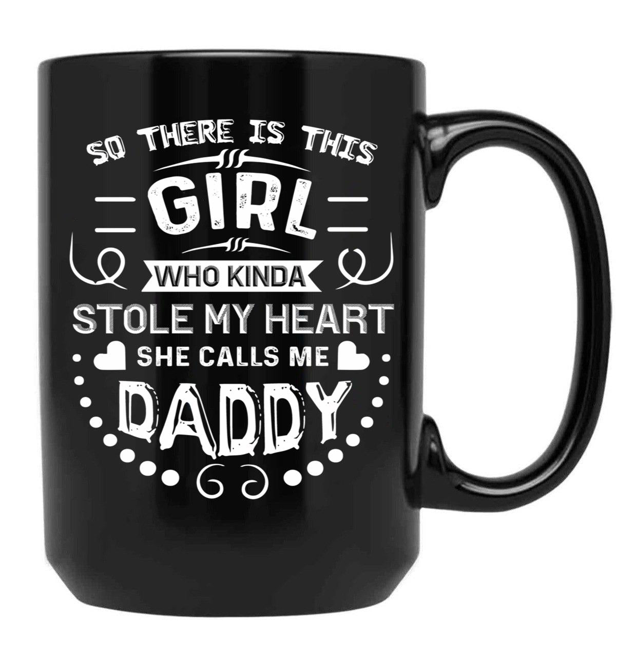 Daughter And Daddy Black Coffee Mug - Black