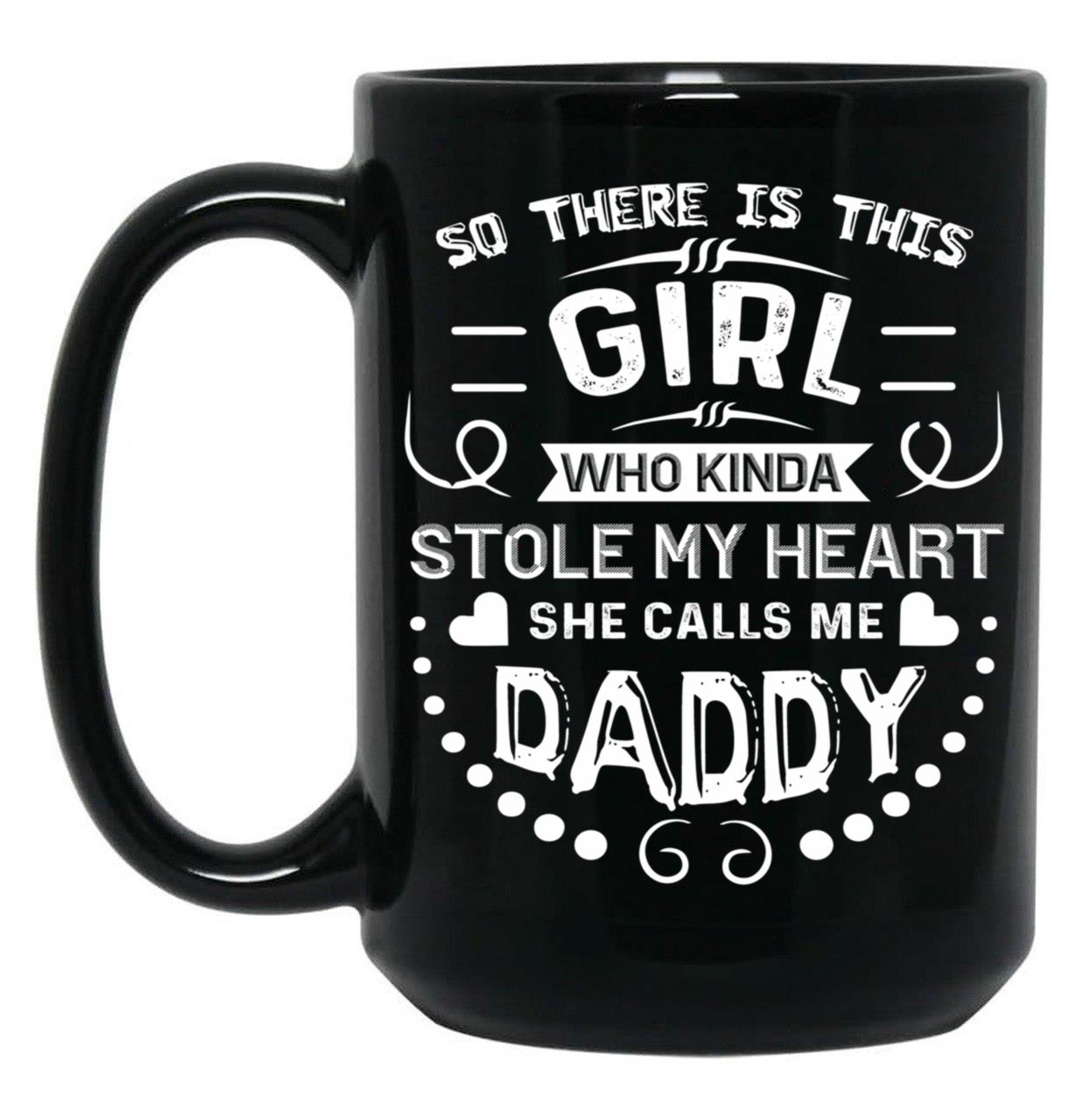 Daughter And Daddy Black Coffee Mug