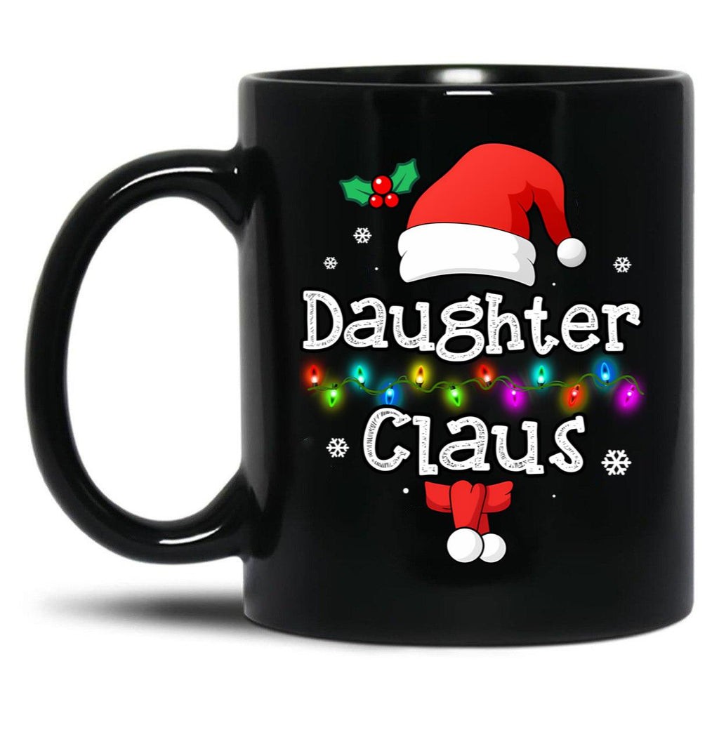 Daughter Claus Santa Hat Matching Family Christmas Costumes Black Coffee Mug