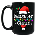 Daughter Claus Santa Hat Matching Family Christmas Costumes Black Coffee Mug