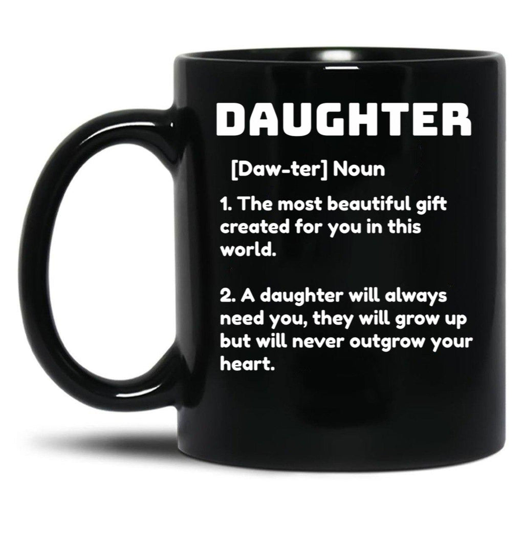 Daughter Definition Black Coffee Mug