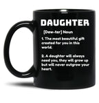 Daughter Definition Black Coffee Mug