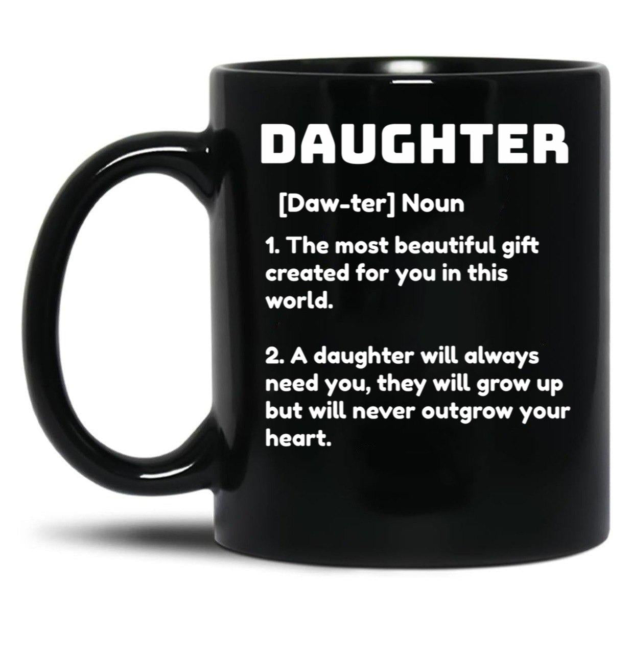 Daughter Definition Black Coffee Mug