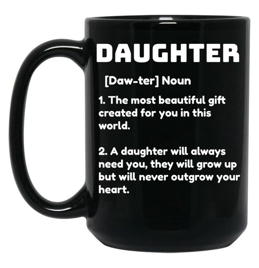 Daughter Definition Black Coffee Mug