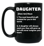 Daughter Definition Black Coffee Mug