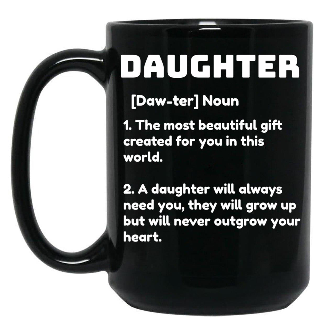 Daughter Definition Black Coffee Mug