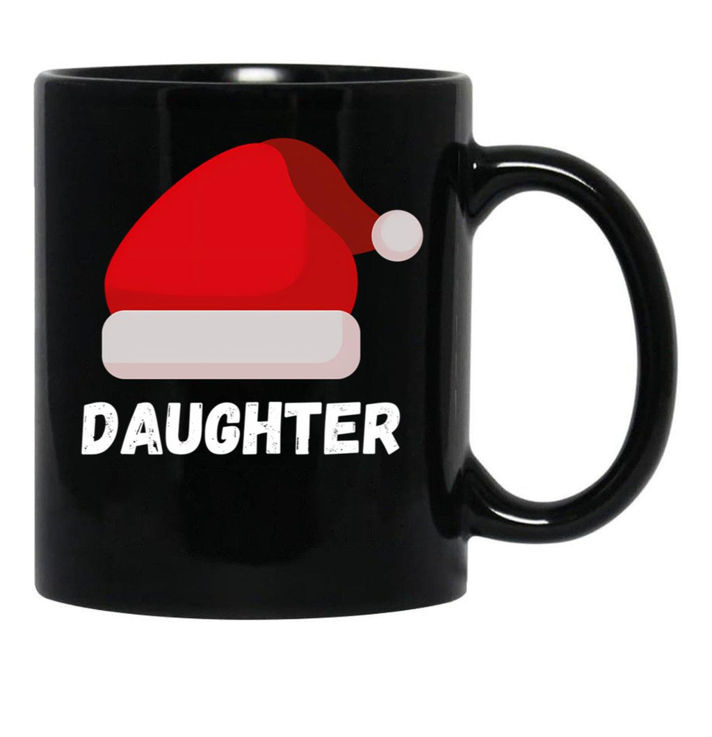 Daughter Family Christmas Hat Black Coffee Mug - Black