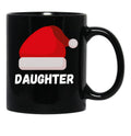 Daughter Family Christmas Hat Black Coffee Mug - Black