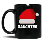 Daughter Family Christmas Hat Black Coffee Mug