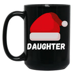 Daughter Family Christmas Hat Black Coffee Mug
