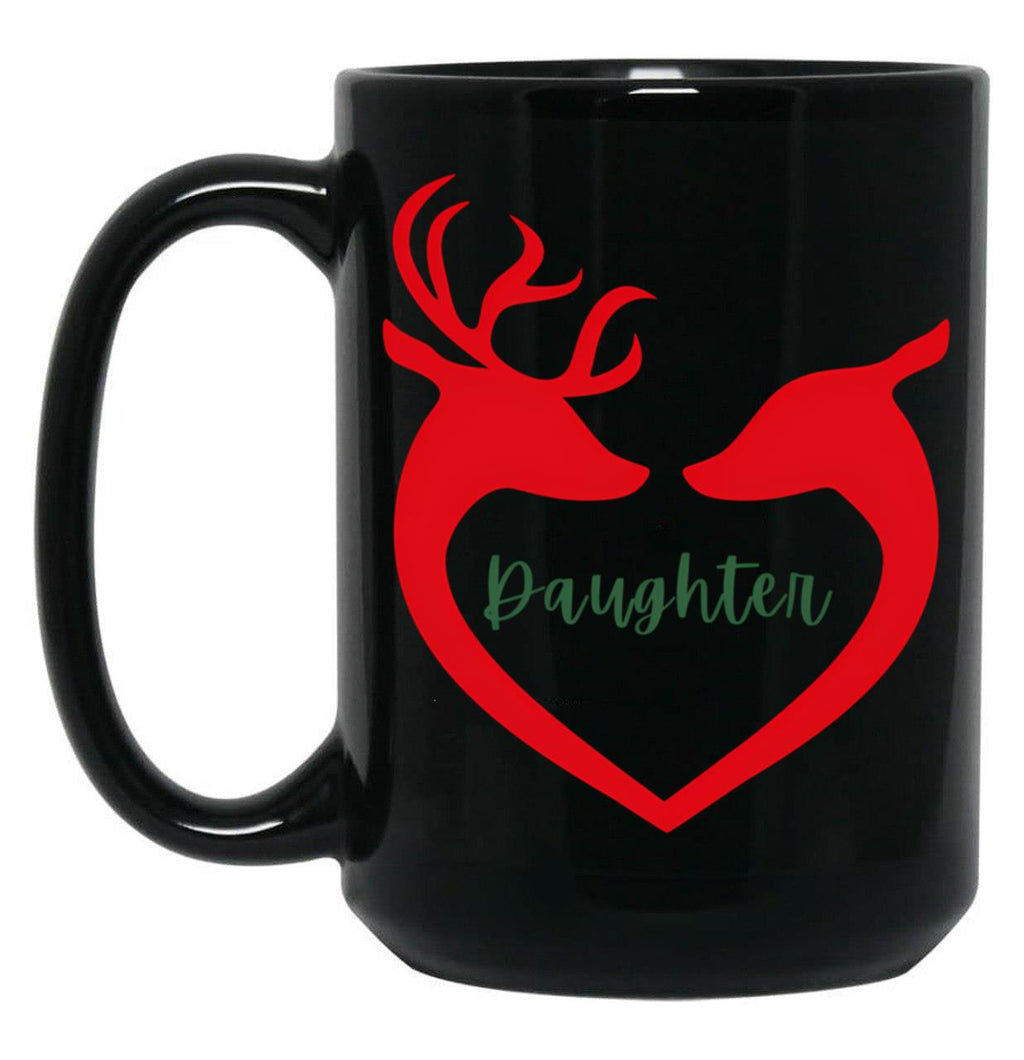 Daughter Family Design Black Coffee Mug