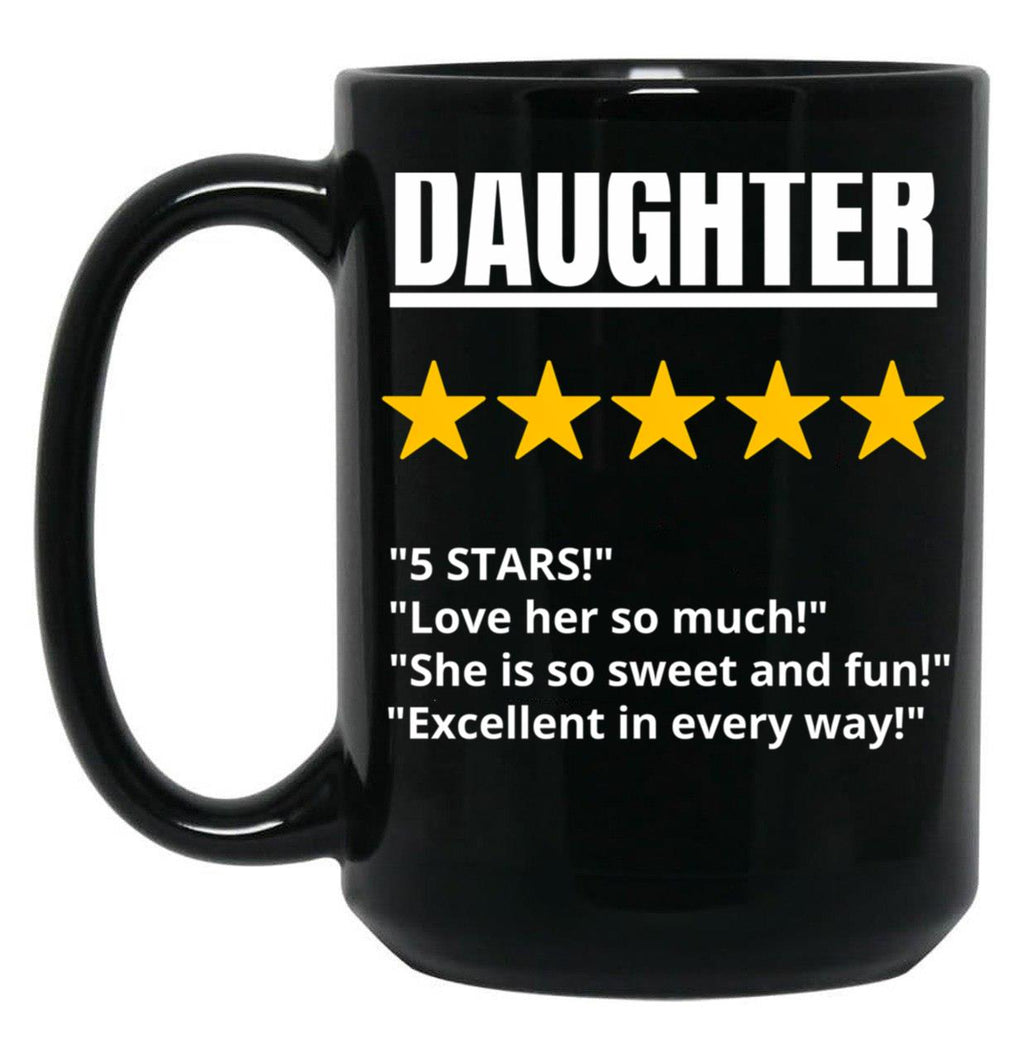 Daughter Gift 5 Star (1) Black Coffee Mug