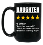 Daughter Gift 5 Star (1) Black Coffee Mug