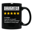 Daughter Gift 5 Star Black Coffee Mug - Black