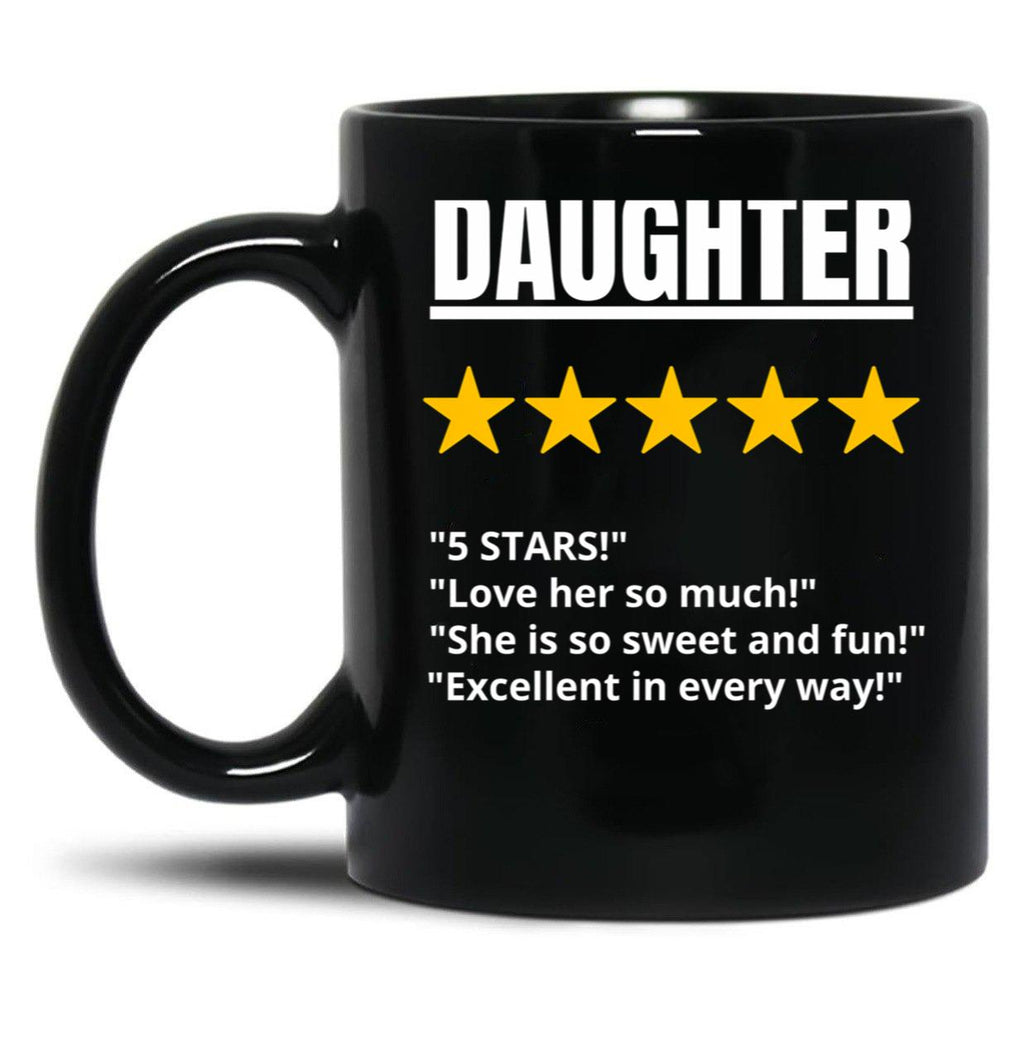 Daughter Gift 5 Star Black Coffee Mug